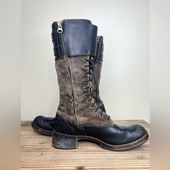 Timberland boot co Lucille lace up high boot two tone leather 6 zip - Picture 9 of 14